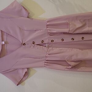 MokingTop, M, Baby Blue Or Pink Button Down Dress With Pockets